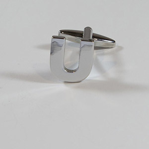 Gemelli Cufflink Letter U 100% Ottone